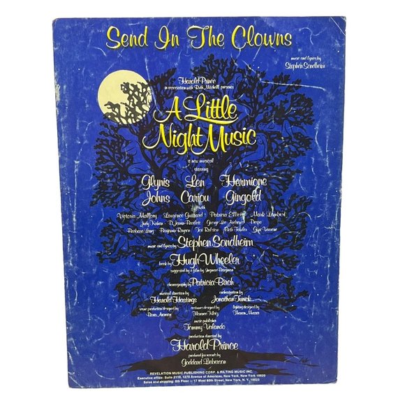 A Little Night Music Piano Sheet Music Send in the Clowns Stephen Sondheim 1973 - Picture 1 of 4